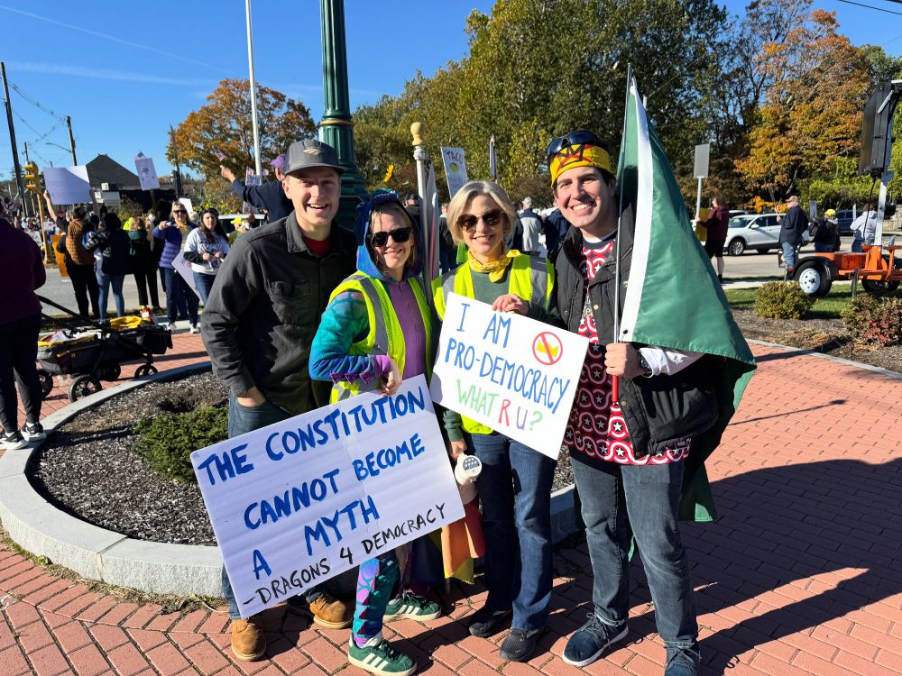 Brendan with members of Wrentham and Plainville Democrats 