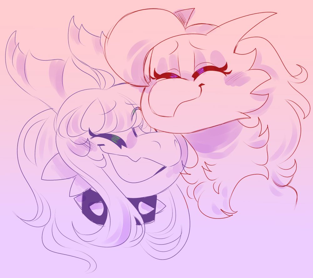 Nora and Racha nuzzling