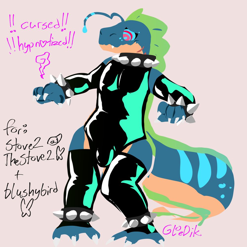 Eel hypnotized and in cursed latex gear