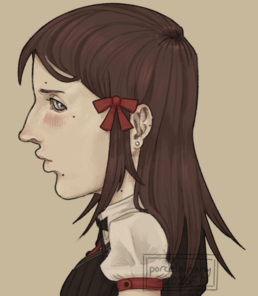 Rendered profile drawing of my character Jane