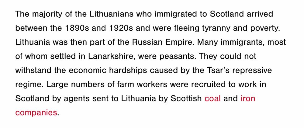 Full text in link https://www.culturenlmuseums.co.uk/story/lithuanians-in-lanarkshire/