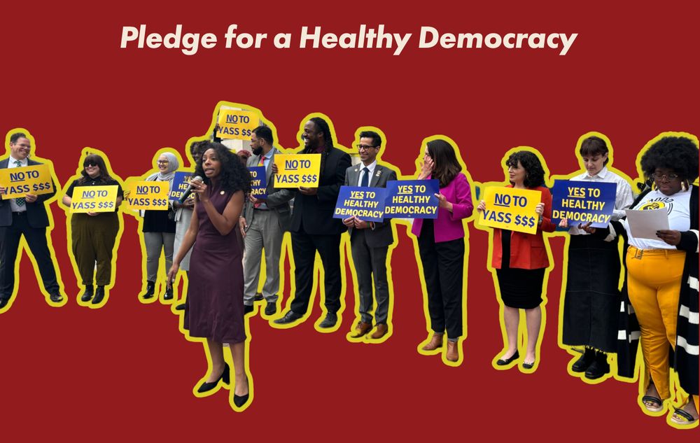 Pledge for a Healthy Democracy graphic from the All Eyes on Yass website