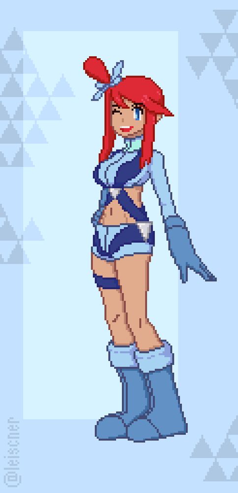 Pixel art of Skyla from Pokemon
