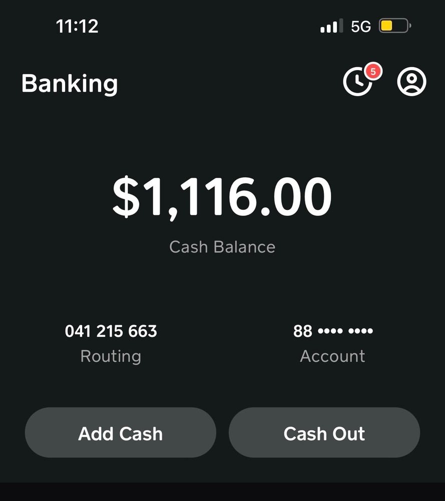 Screenshot of Goddess’s cashapp balance showing $1,116.00.