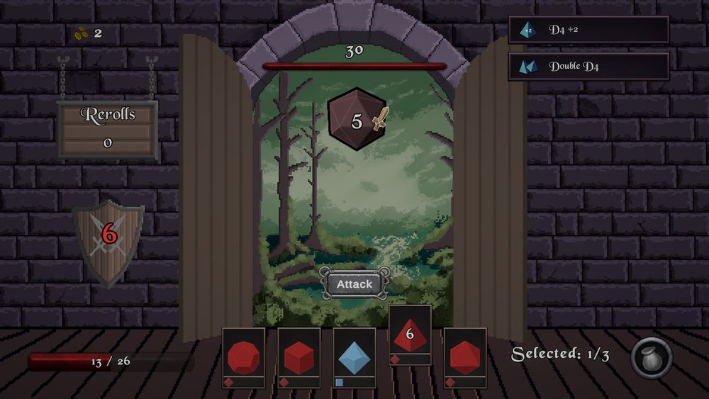 A deckbuilding roguelike in which you open portals and roll dice to defeat enemies.