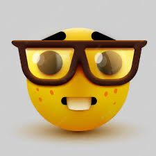 Emoji nerd à lunettes et boutonneux.