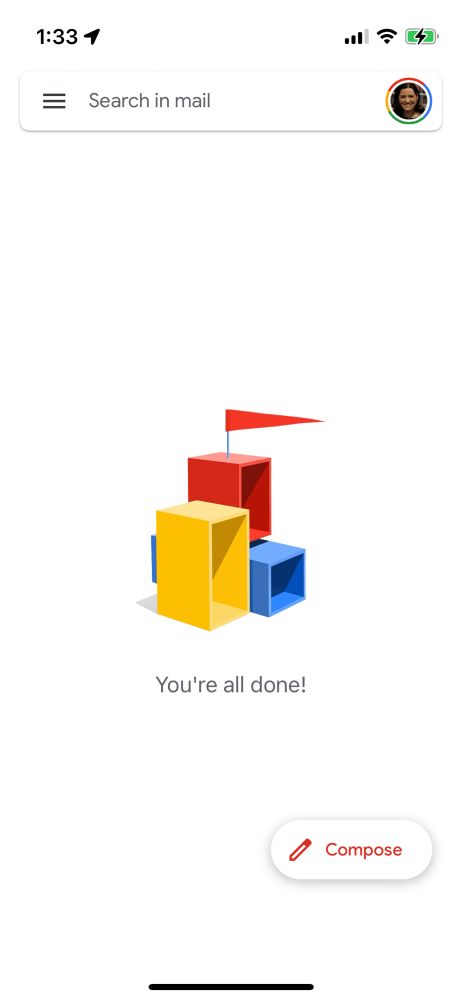 Picture of an empty gmail inbox. 