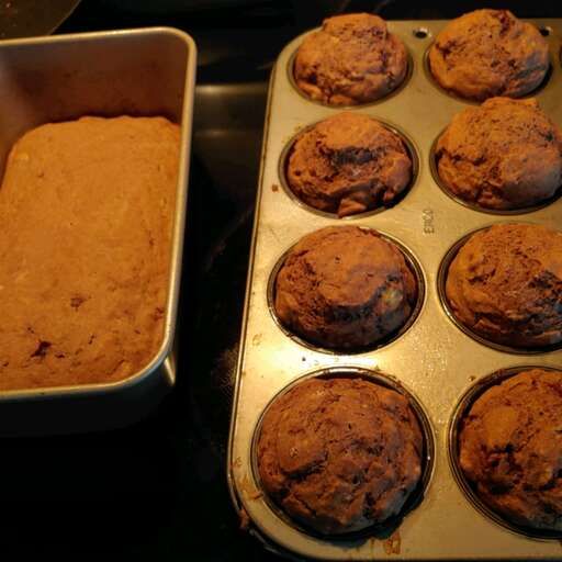 A photo of Vegan Banana Muffins, probably perfectly framed and looking great