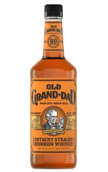 a bottle of Old Granddad Kentucky Straight Bourbon Whiskey