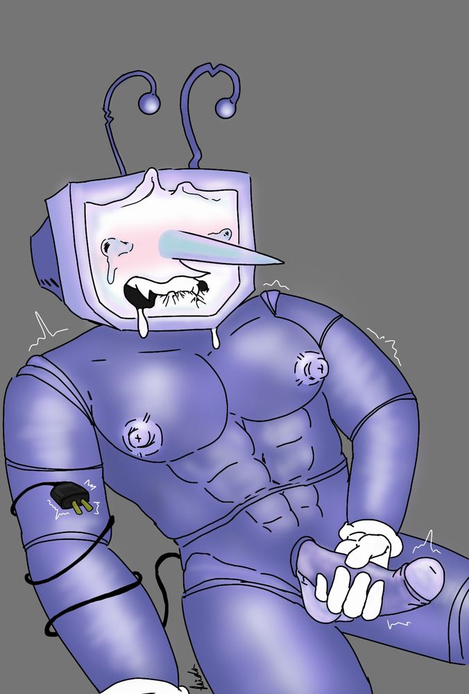 In this drawing you can see Tenna giving himself pleasure while he is jerking off, and he is moaning and whimpering like a needy slut 🤤😋🤭❤️❤️💖💖📺📺