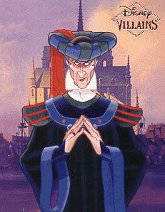 Inquisitor Frollo from The Hunchback of Notre Dame with steepled hands in his best imitation of Grand Inquisitor Elon Musk.