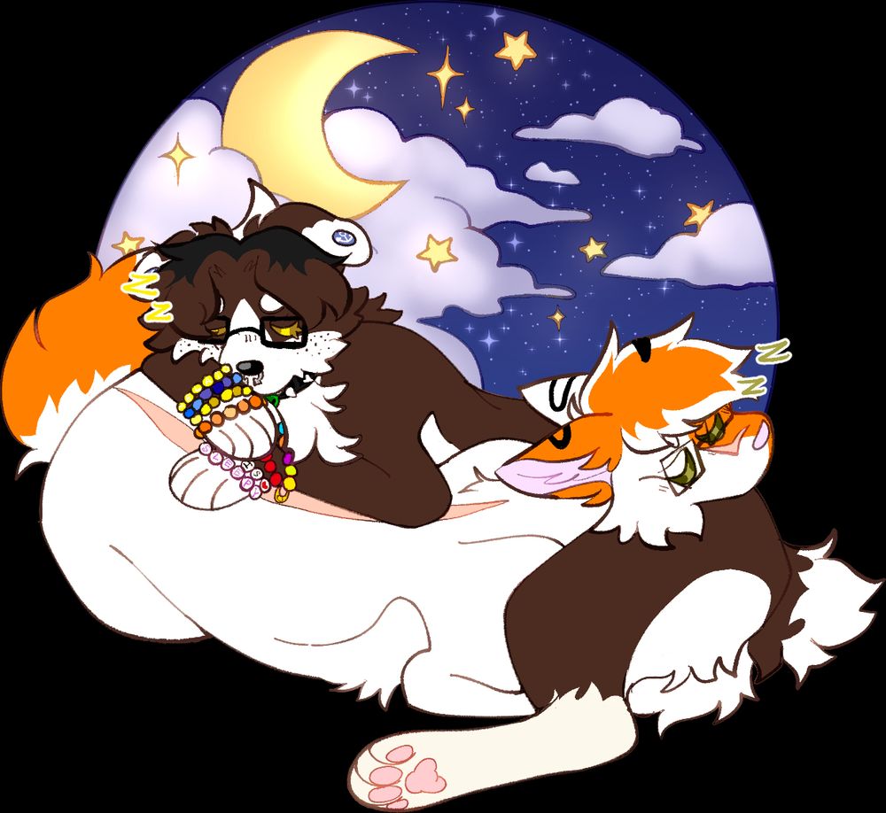 art (c) peachyology on toyhou.se 

characters (c) crookedanchors 

harvey | 20 | scottish fold cat | he/him/his or they/them/theirs

jezzy | 20 | maine coon cat | he/him/his or they/them/theirs