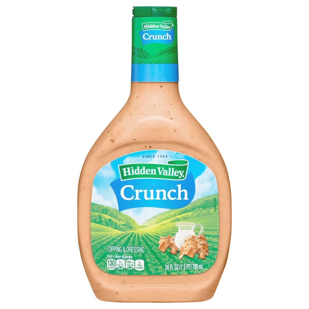 A bottle of Hidden Valley Crunch