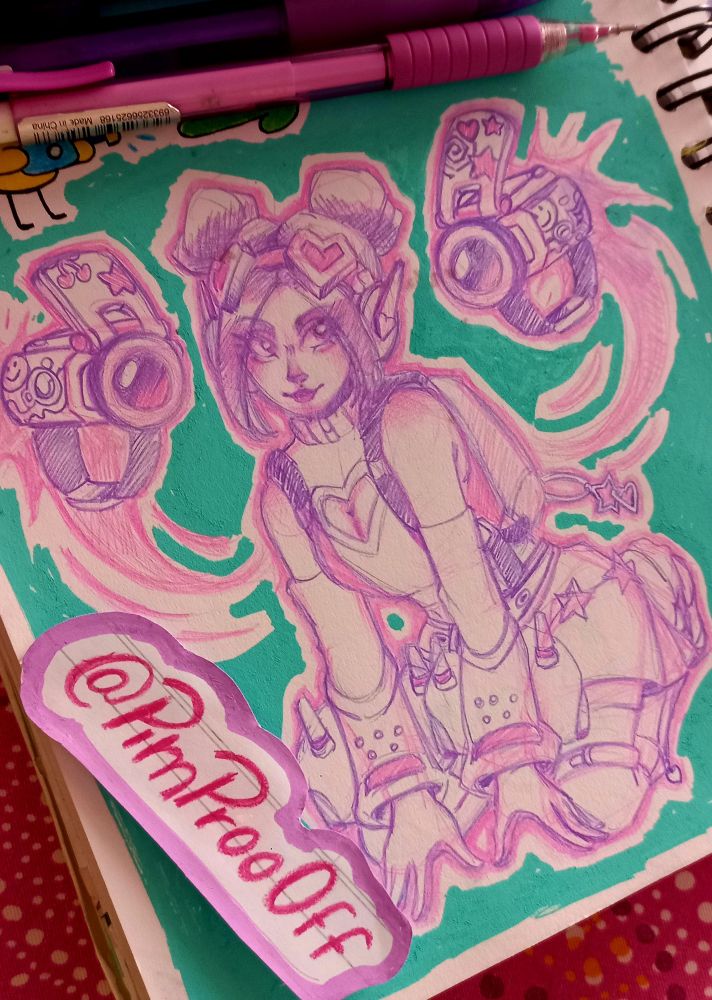 A Juno from Overwatch 2 Sketch With a Design Posted on Skin Survey
