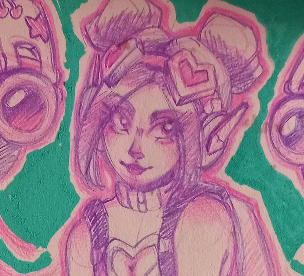 A Close up of the sketch of Juno