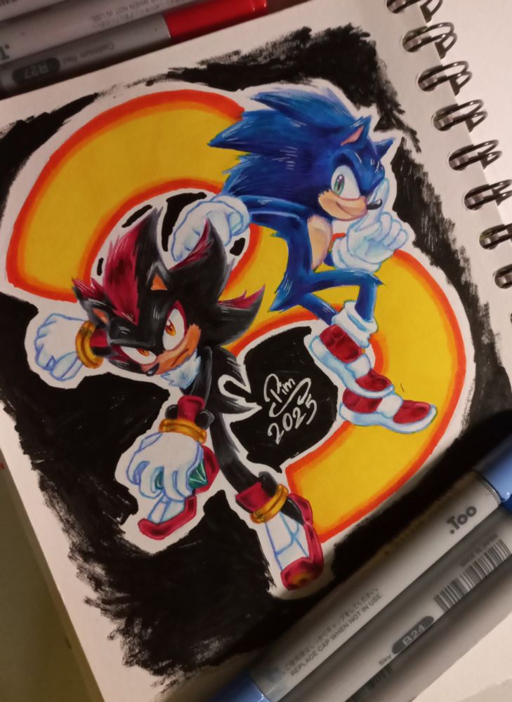 Sonic The Hedgehog and Shadow The Hedgehog Fanart of Sonic Movie 3