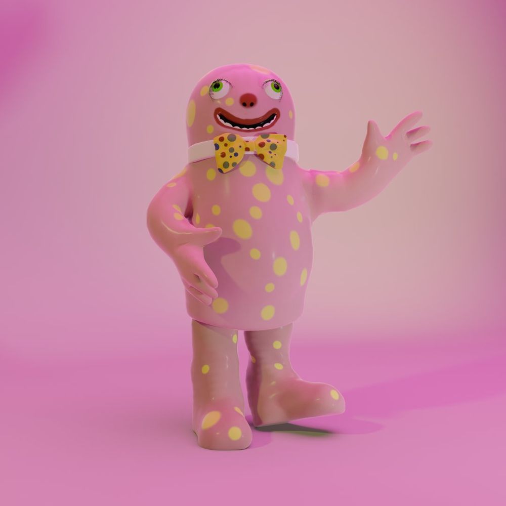 A 3D Render of 90's British TV Icon, Mr Blobby
