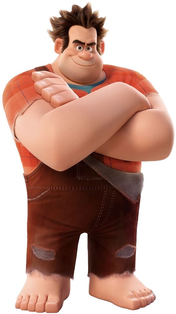 Picture of Wreck-It Ralph, a muscled, blocky, animated man voiced by John C Reilly