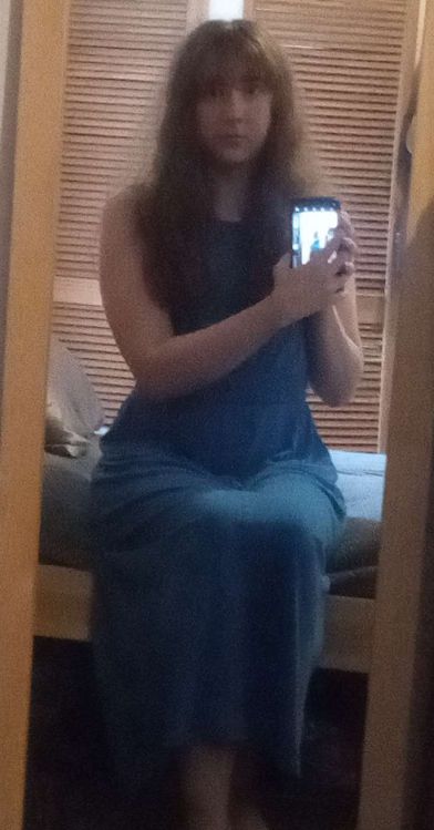 myself in a blue dress