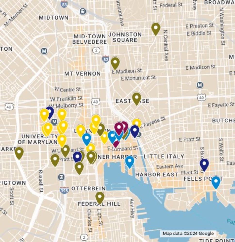 Locations of Baltimore's Slave Trade in the 19th Century - Google My Maps