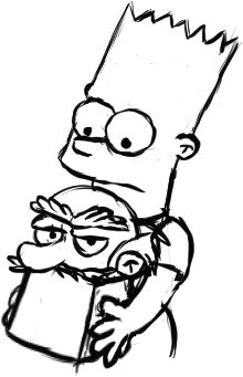 Bart Simpson with his Willie out. Groundskeeper Willie, that is.