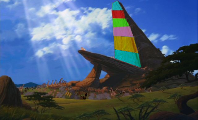 Pride Rock from The Lion King painted with Regular Pat colors