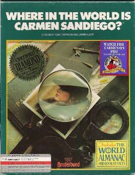 classic (but not 1985) boxart for Where in the World Is Carmen Sandiego?