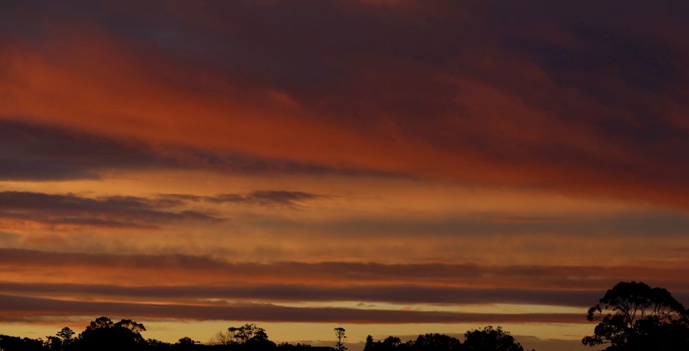 A sunset looking west from Summer Hill, NSW. 