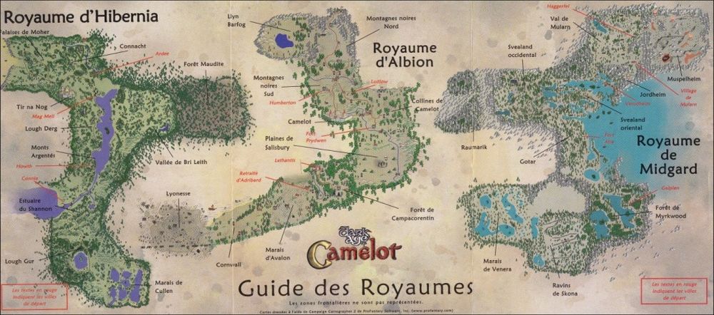 Carte des trois royaumes du MMORPG Dark Age of Camelot