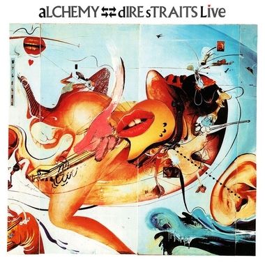 Couverture de l'album live Alchemy, du groupe anglais Dire Straits. Sorti en 1984, ce live est devenu un incontournable du rock avec notamment une version incroyable de Sultans of Swing.