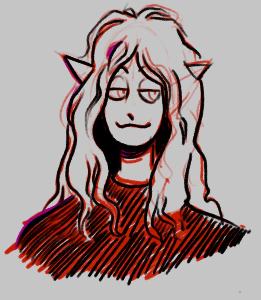 hombre familiar en rojo y negro / familiar man doodle in red and black