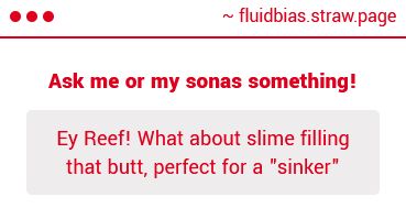 Ey Reef! What about slime filling that butt, perfect for a "sinker"