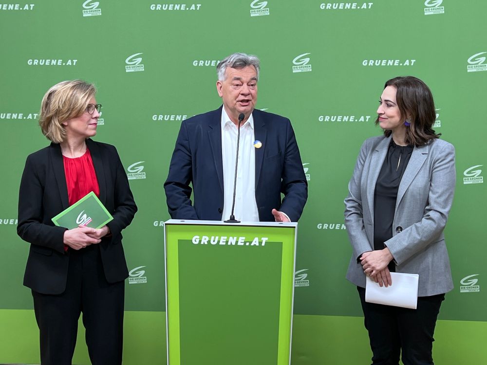 Pressekonferenz von Leonore Gewessler, Werner Kogler und Alma Zadić