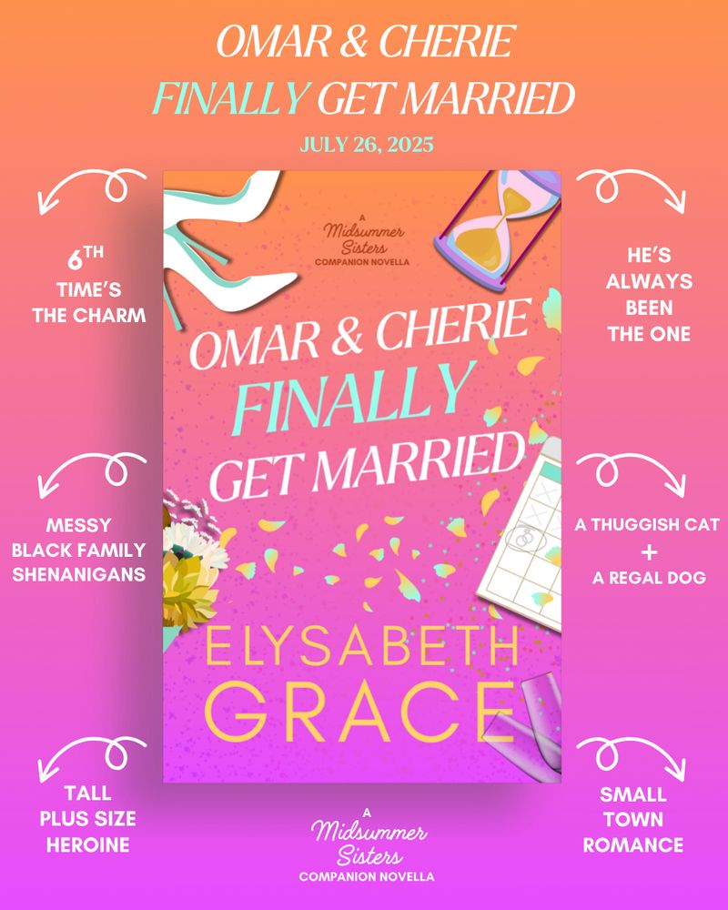 Image: Book cover, colors are coral and vibrant pink. Images on cover are white high heels, an hour glass, flowers, and a calendar.