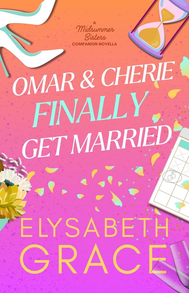 Book cover image. Colors are pink and violet. A calendar is on one side and flowers on the other. 