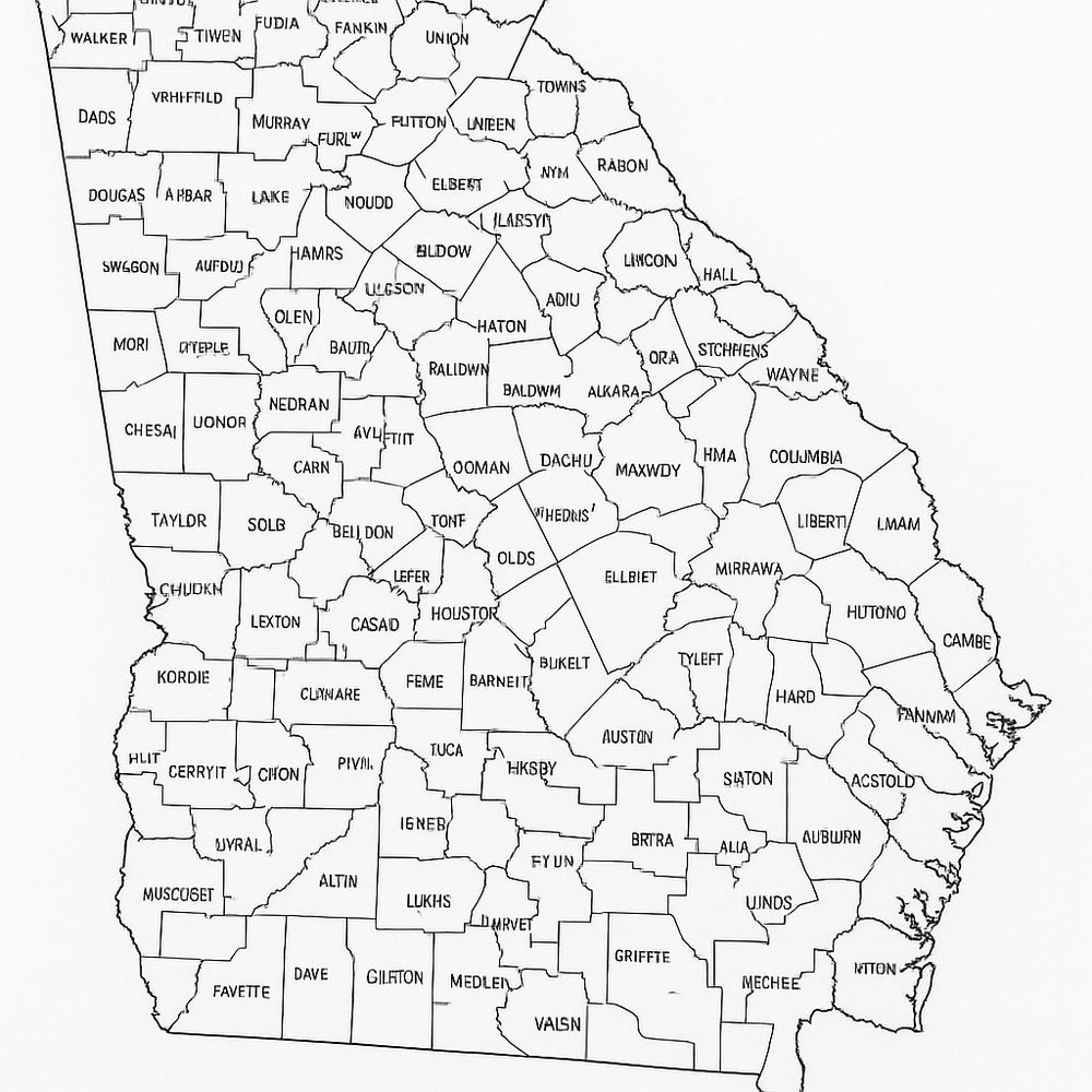 ChatGPT generated this map of Georgia Counties based on my request.  It didn't go well.  
