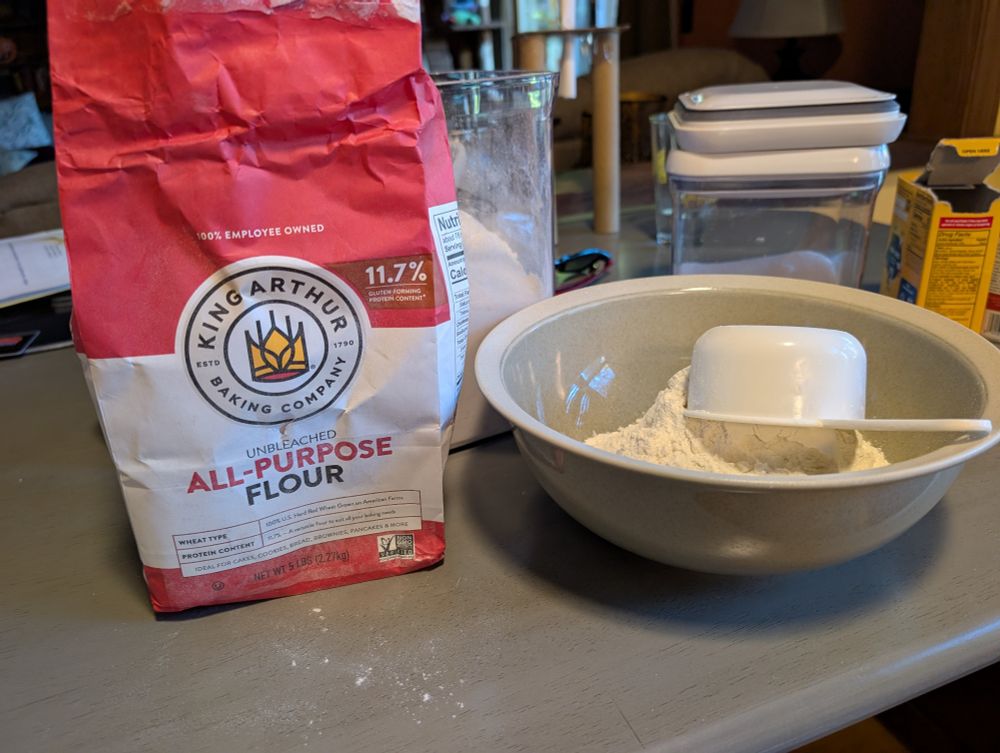 King Arthur flour and in-process pancakes
