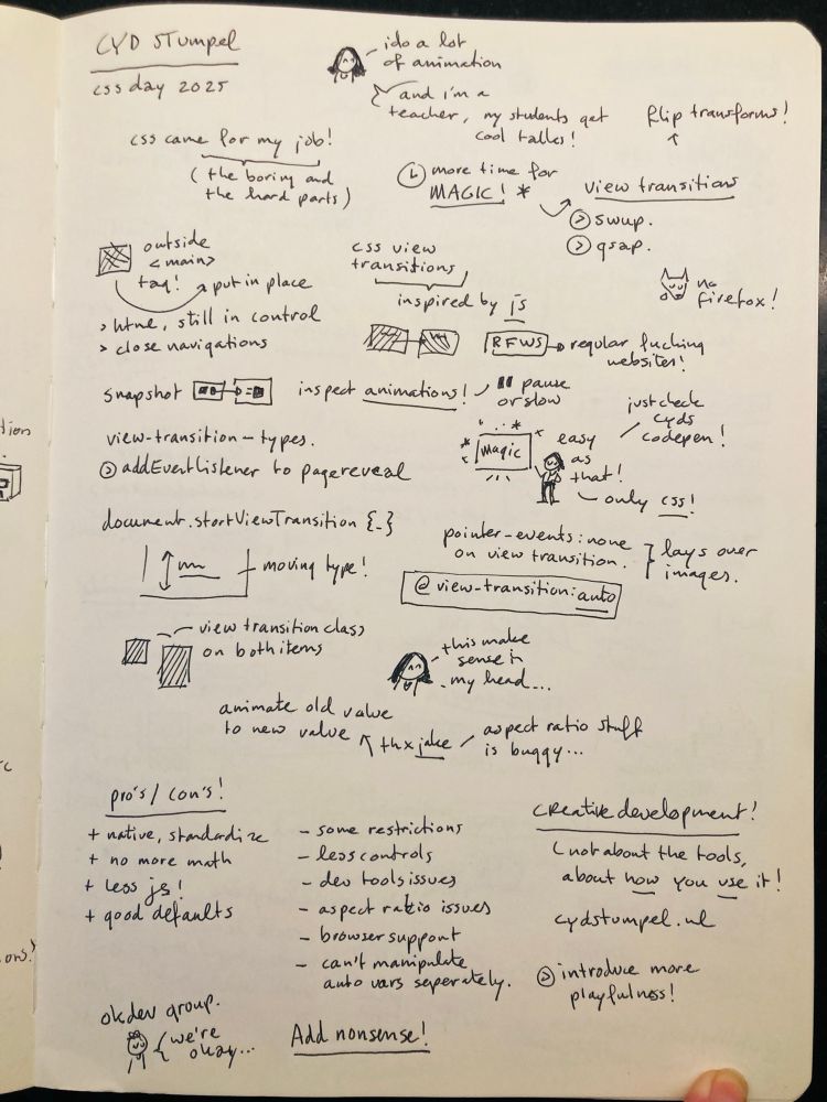 Sketchnotes in the talk from Cyd Stumpel