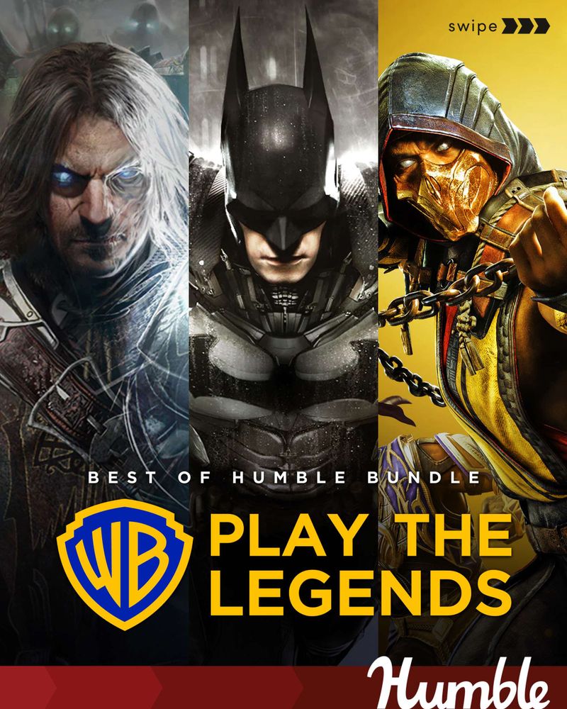 Best of Humble Bundle: WB Play the Legends featuring Batman: Arkham Knight Premium Edition, Middle-earth: Shadow of Mordor GOTY Edition, and Mortal Kombat 11 Ultimate
