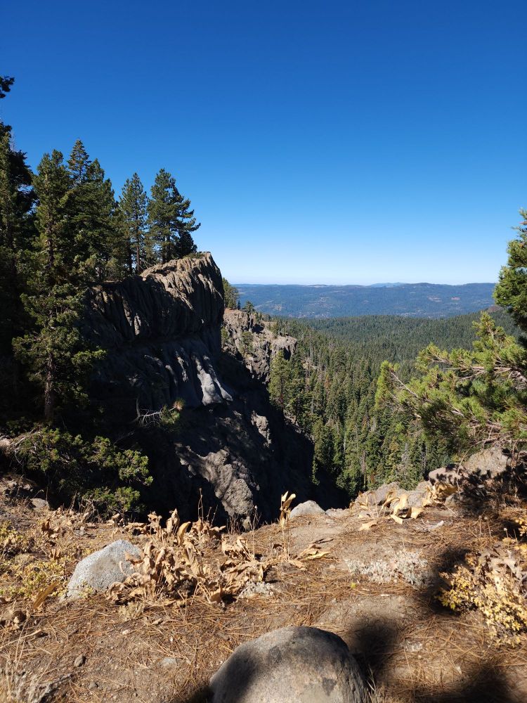 View of the western Sierra Nevada from Trail of the Gargoyles in the Stanislaus National Forest
