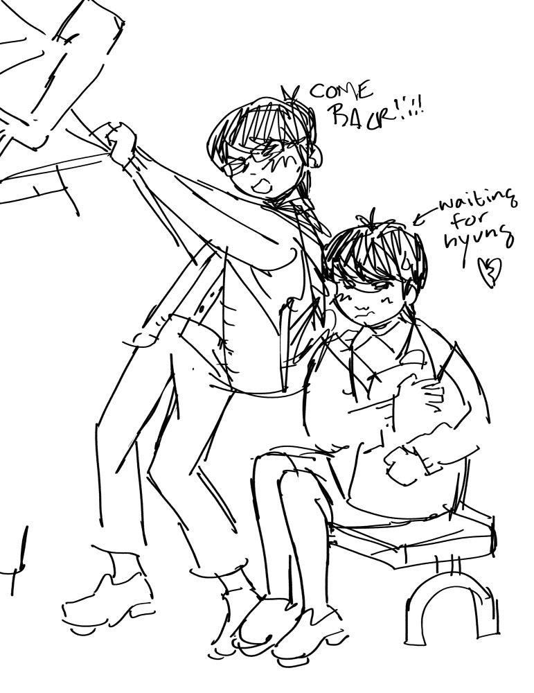 doodles of yunho after the shota blorbo beam