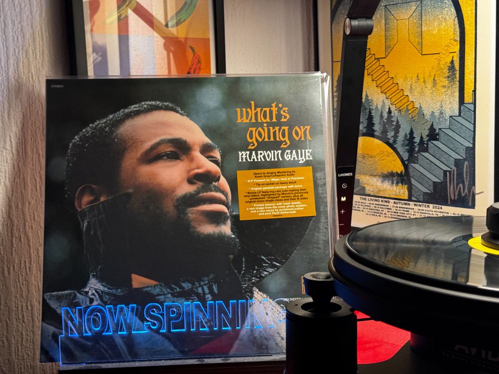 Spinning Marvin Gaye: What’s Going On on vinyl. 