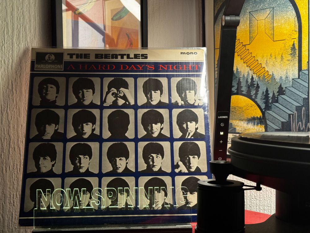 Spinning The Beatles: A Hard Day’s Night on vinyl. 