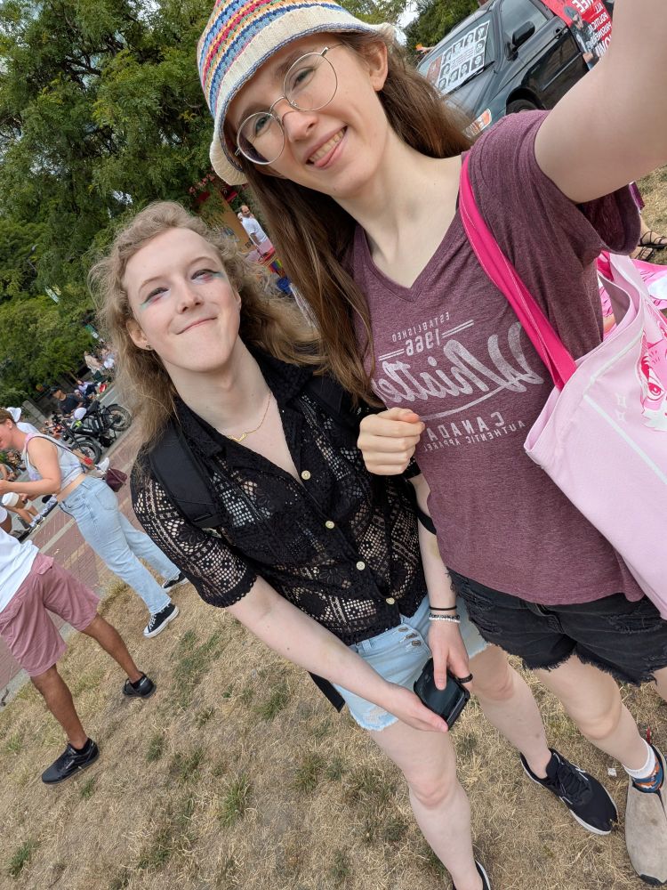 Photo of Era and I standing in a park