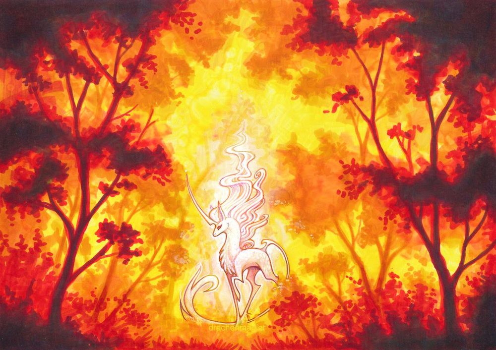 unicorn in a forest
