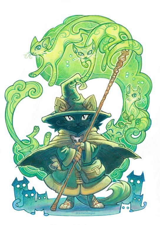 Nekomancer casting cat magic.
