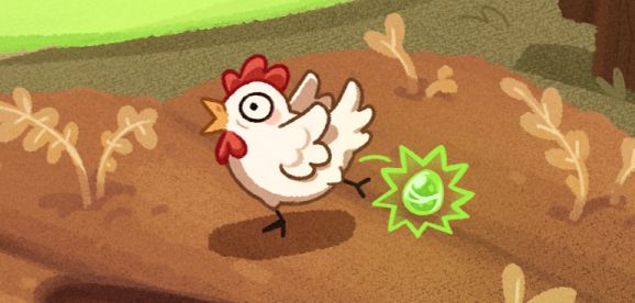 sneak peak of a fuller illustration. In here it's shown a chicken popping out a radioactive egg