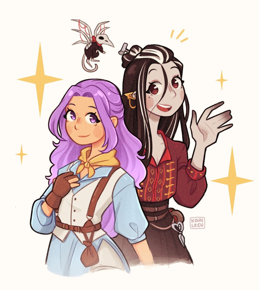 portrait illustration of Imogen and Laudna from campaign 3 of Critical Role