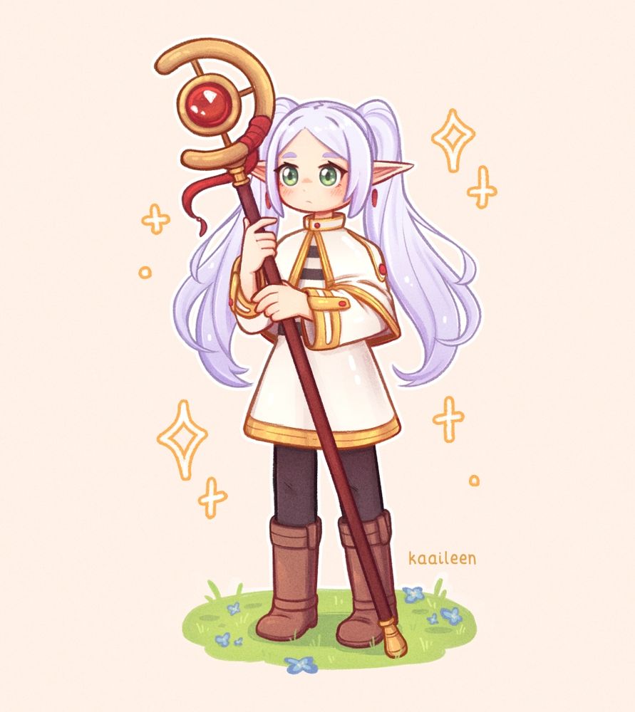 small illustration of the character Frieren 