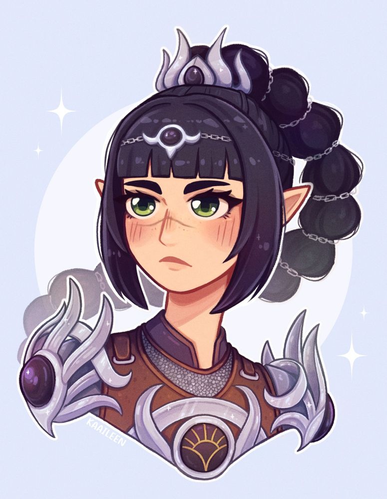 illustration portrait of Shadowheart from BG3